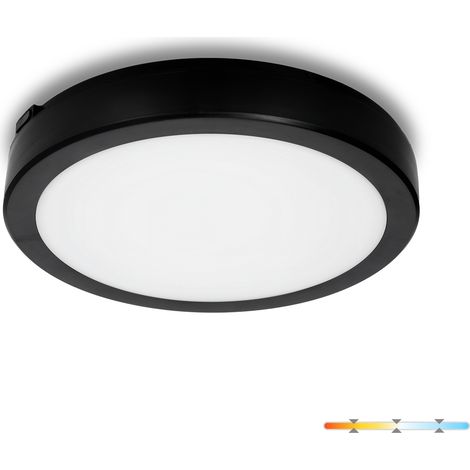 Plafonnier LED rond noir 18 W 3 températures 3000/4000/6500 K IP65 NAIROS Kobi (1/5)
