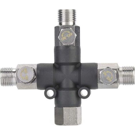 accessoires de montage de pistolet de pulvérisation à trois voies en métal 1/8 pouces pour adaptateur de compresseur d'airConnecteur d'aérographe réglable Other Art Supplies (1/5)