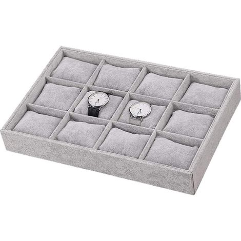 Boîte de rangement à bijoux, plateau de présentation, boîte de rangement pour colliers et pendentifs, présentoir à bagues, boucles d'oreilles et bracelets, plateau à montres (1/5)