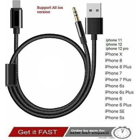 Bmw & Mini Ipod Iphone 6 7 8 X Xs Xr Interface Audio Câble Usb Adaptateur Aux (1/2)