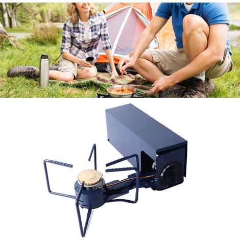 Réchaud à gaz portable pliable, réchaud à gaz d'extérieur, réchaud à gaz de camping, réchaud à gaz, bleu. (1/5)