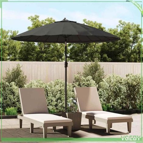 Parasol d'extérieur - FAFEICY - 47306 - 270 cm - Mât aluminium - Tissu polyester anti-UV - Anthracite
