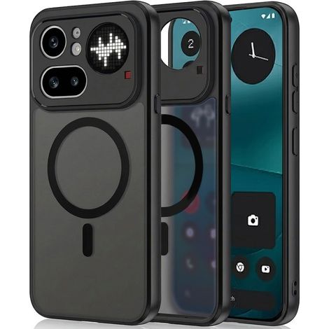 Funda para teléfono Nothing Phone (4a) Pro, para MagSafe, funda mate Erbord, negra (1/5)