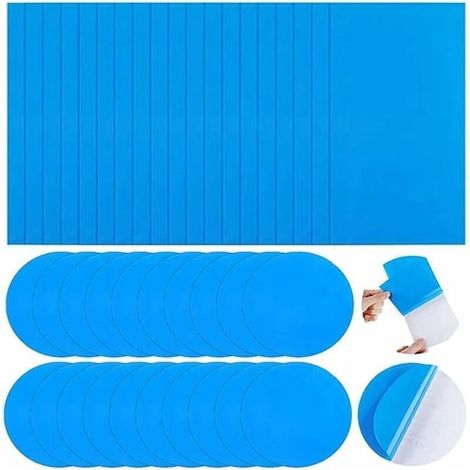 40 Pièces Rustine Piscine Kit de Réparation Patchs de Réparation Auto-Adhésifs PVC Patch Liner Piscine pour Lits Gonflables Anneaux de Natation Kayaks Piscines