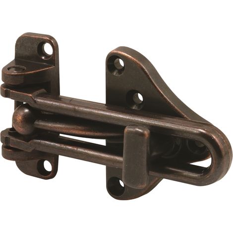 Sécurité U 11317 Swing Barre de porte Garde avec haute sécurité Serrure auxiliaire, classique Finition bronze, 1-pack (1/4)