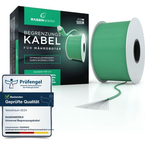Câble de délimitation universel de 500 m pour robot tondeuse - Fil de délimitation pour tondeuse à gazon - Fil en cuivre étamé - Accessoire pour robot tondeuse - Ø 2,7 mm - 500 m (1/5)