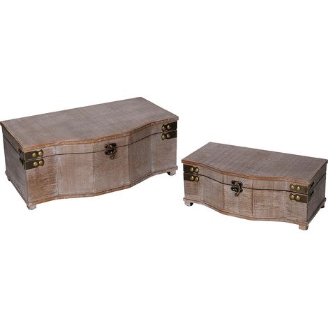 Set 2 Scatole in Legno marrone rettangolare (1/3)