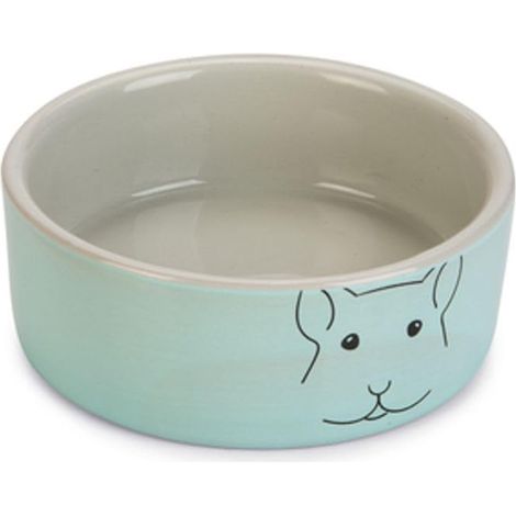Gamelle de cochon d'Inde Frinca - Rongeur - Céramique - Gris/menthe - Diamètre : 10 x 4,5 cm