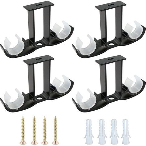 Support De Tringle À Rideaux - Alliage D'aluminium - Fixation Murale Ou Plafond - Diamètre Intérieur 28 Mm - Lot De 4 (1/5)