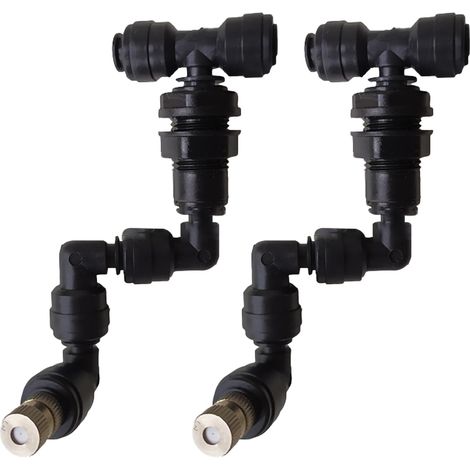 Lot de 2 buses de pulvérisation réglables à 360 ° pour reptiles - Buses de pulvérisation noires pour terrarium et aquarium - Machine à brouillard de forêt tropicale - Arroseur réglable pour (1/5)