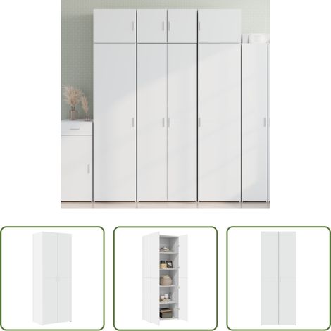 Hochschrank - Highboard Weiß 70x42,5x185 cm Holzwerkstoff (1/5)
