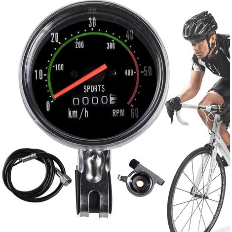 Compteur Kilométrique pour Vélo - Cadran Mécanique de Cyclocomputer - Ordinateur de Vélo avec de Vitesse pour Randonnée Ville Tout Terrain VTT Scooter et Moto (1/5)