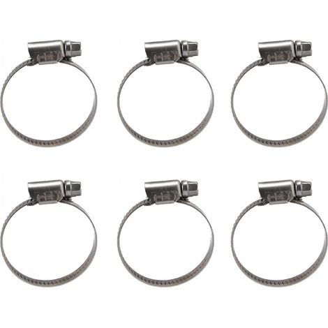 30 colliers de serrage réglables style allemand en acier inoxydable 304 pour durite de carburant, tuyau et tube 21-44 (1/5)