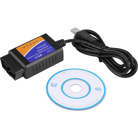 Cable USB OBD2 para coche V1.5, interfaz de diagnóstico OBD2 para ELM327 (1/5)