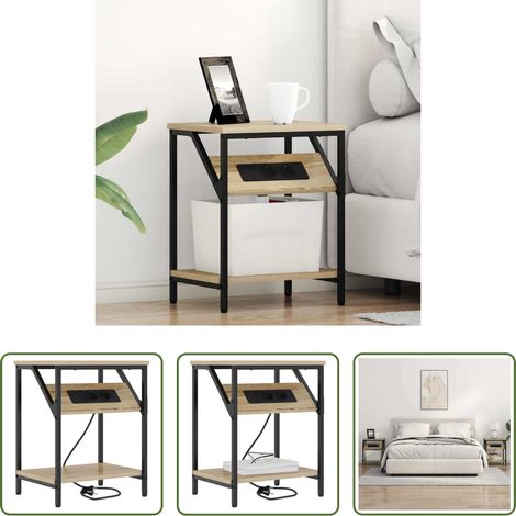 Rangement chambre -  Cabinet de chevet Chêne Sonoma 38 x 30 x 48 cm (1/5)
