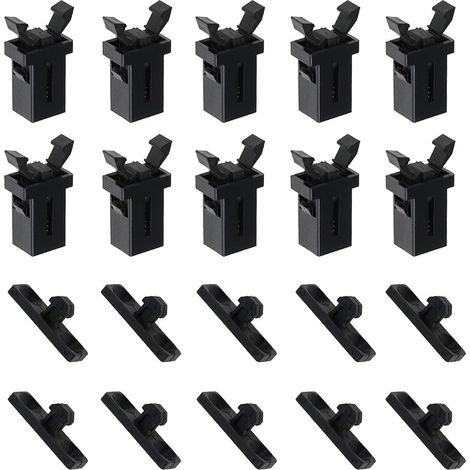 10 paires Serrure de Loquet de Poubelle à Couvercle Tactile en Plastique Rechange Compatible 20.112.5mm
