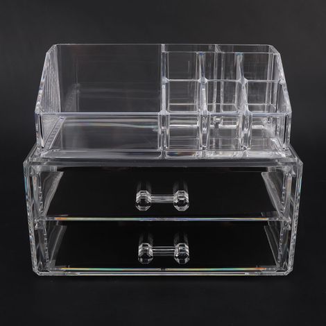 Boîte de rangement acrylique transparente multifonction pour vernis à ongles et maquillage, organisateur de cosmétiques, modèle B, étui de stockage robuste et élégant. (1/5)