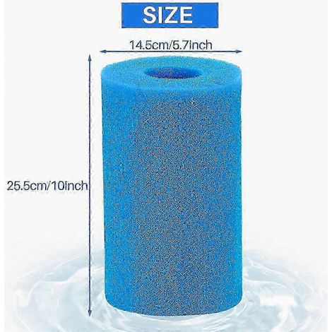 Filtre éponge lavable de type B pour piscine, filtre en mousse réutilisable compatible avec les filtres Intex de type B (lot de 2) (1/5)