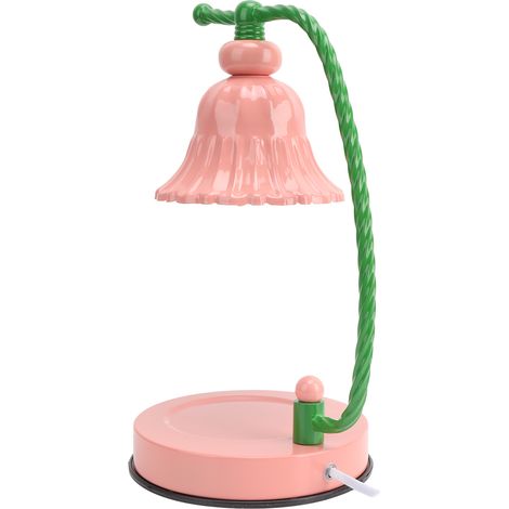 Lampe chauffe-bougie à intensité variable avec 2 ampoules roses, brûleur de bougies décoratif pour la maison, prise UE 110-240 V, source lumineuse 220 V (1/5)