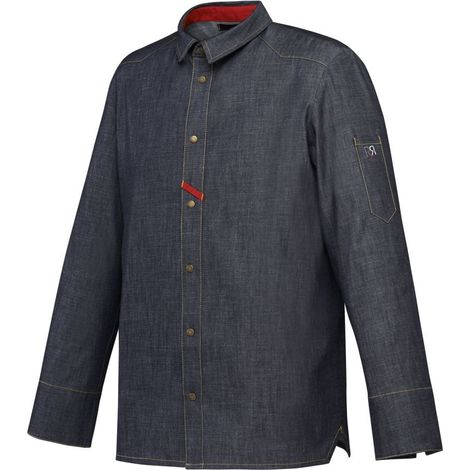 Giacca da cuoco da uomo a maniche lunghe Robur Vinho 100% cotone Jean Blue XXXL