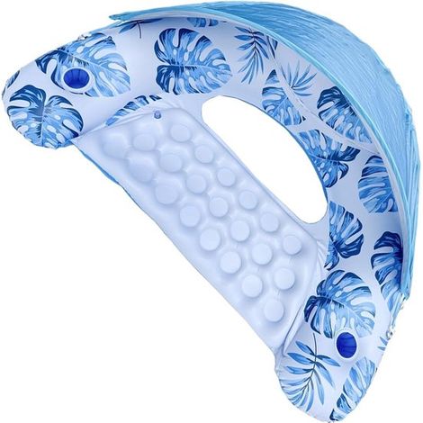 Nuotatore gonfiabile per piscina, amaca da piscina, sedia a sdraio galleggiante con portabicchiere, lettino prendisole, gadget galleggiante, attività all'aperto, estate, divertimento sul fiume, festa, (1/5)
