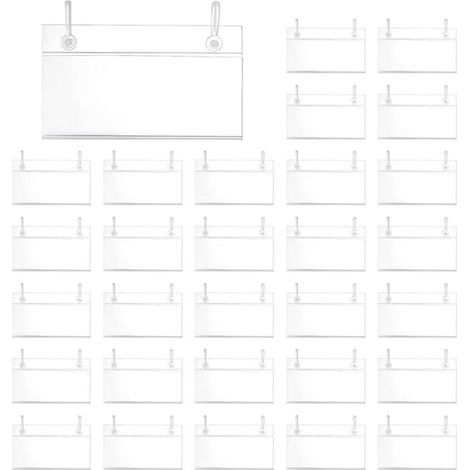 400 etiquetas de alambre para estantes, portaetiquetas transparentes de 4 x 2,3 pulgadas para estantes de plástico.