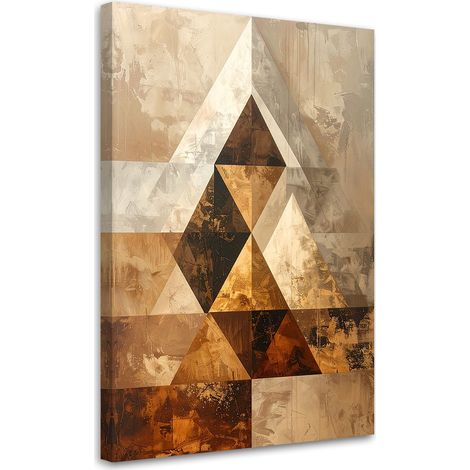Image sur Toile, Triangles géométriques abstraction beige marron,20x30 (1/4)