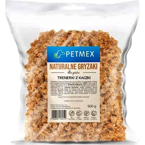 Premios para perros, entrenadores, cubos de carne de entrenadores de Petmex Pato 500g (1/3)