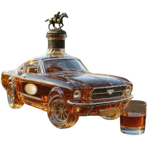 Autoförmige Whiskykaraffe aus Borosilikatglas (1/5)