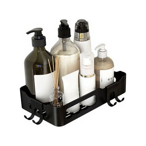 Support pour boule de douche avec crochet, auto-adhésif, fixation murale, sans perçage, pour loofah, éponge, organisateur de salle de bain (1/5)