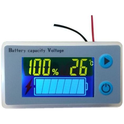 Alarm plus Sonde, Voltmeter, Multifunktions-LCD-Batteriekapazitätsanzeige 10-100V mit Temperaturanzeige (1/4)