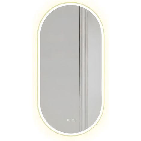 SPIEGEL LED OVL 50X100CM GOLD