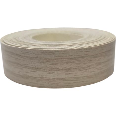 1x Bande de Chant Thermocollant 21mm x 5m Epaisseur 0,50mm Mélaminé Facile à Appliquer Bricolage Étagère Meuble Panneau Bois Durable, Châtaignier blanc (1/3)