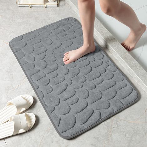 Tapis de bain en mousse à mémoire de forme, tapis de bain effet pavés, tapis de bain ultra-absorbants et lavables en machine (1/5)