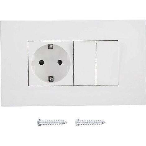 Compatible avec une prise murale monotrou à double interrupteur (fiche) (1/5)
