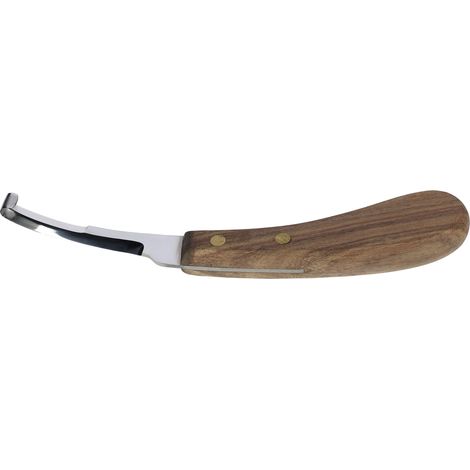 Kerbl Hufmesser zweischneidig, 85x12mm Klinge, rostfrei, ergonomischer Holzgriff