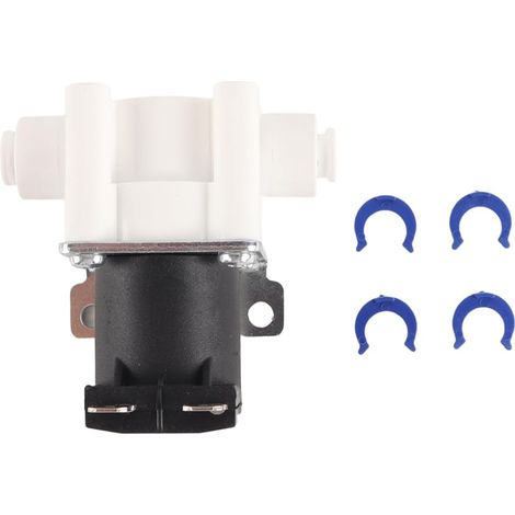Électrovanne d'eau normalement fermée, tube en plastique ID 12 V 1/4" pour système d'osmose inverse RO (1/5)