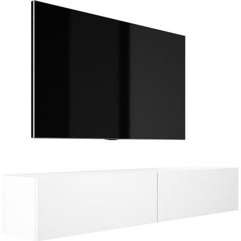 Meuble TV Suspendu, 170 x 34 x 32 cm, Blanc Mat (1/5)
