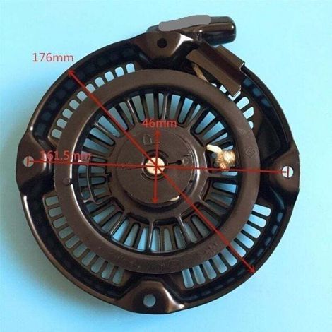 Metallabdeckung für den Rückstoßstarter von Generatoren mit einer Leistung von 4,5 bis 7 PS (Modelle RN S EX13 EX21 EH17 KX21 EP 17 EX17 EY17 EP21 SP170 PKX301 RGX 2900). (1/3)