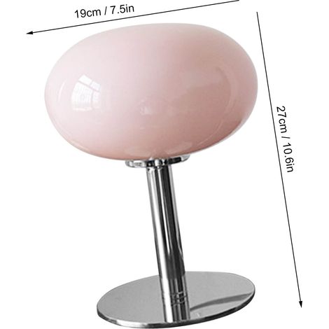 Lampe de chevet rose avec pied en fer, forme mignonne, simple et moderne. Interrupteur à bouton. (1/5)