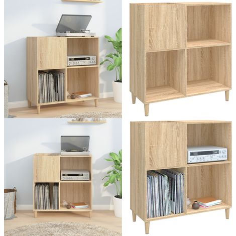 Armoire à disques chêne sonoma 84,5x38x89 cm bois d'ingénierie - Meuble À Disques - Armoire À Vinyle - Rangement Disque Vinyle - Étagère Musique - Meuble Audio - Home & Living (1/5)