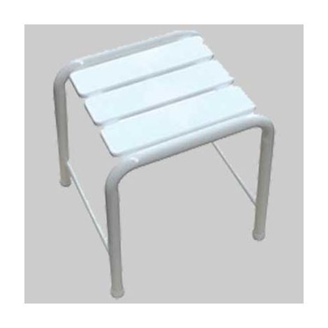 Sgabello doccia con seduta acciaio inox, doghe abs - 34x35x47 cm