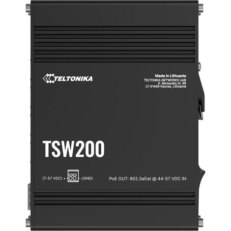 Teltonika TSW200 No administrado Gigabit Ethernet (10/100/1000) Energía sobre Ethernet (PoE) Negro (1/5)