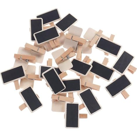 Mini Chalkboard Wooden Message Rectangle Slate 50 Pieces (1/5)