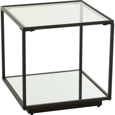 Table d'Appoint en Verre "Lorie" 50cm Noir (1/5)