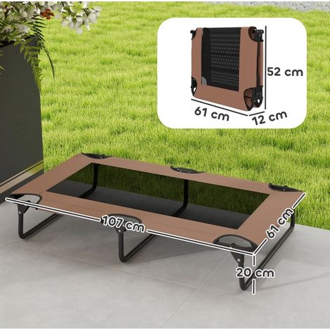 Brandina rialzata pieghevole per cani grandi 107 x 61 x 20 cm marrone HAVRYA (1/5)