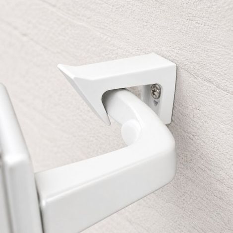 Crochet flexible pour poignée de porte – Butée de porte murale en caoutchouc – Protège la poignée et le mur – Kit de fixation inclus – Blanc (1/5)