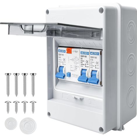 Boîte à fusibles en saillie et subdistribution avec disjoncteur de puissance : IP65, boîte de distribution pour jardin ou extérieur, villas, bornes (1/5)