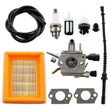 Carburateur avec filtre à air, bougie d'allumage et durite d'essence pour débroussailleuse Stihl FS120, FS200, FS250, FS300, FS350, HT250 et Zama C1Q-S162-AquaForge (1/5)