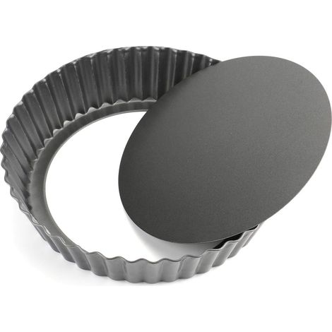 Moule à tarte antiadhésif de 9,5 po x 2 po Moule à quiche Moule à tarte avec fond amovible (1/5)